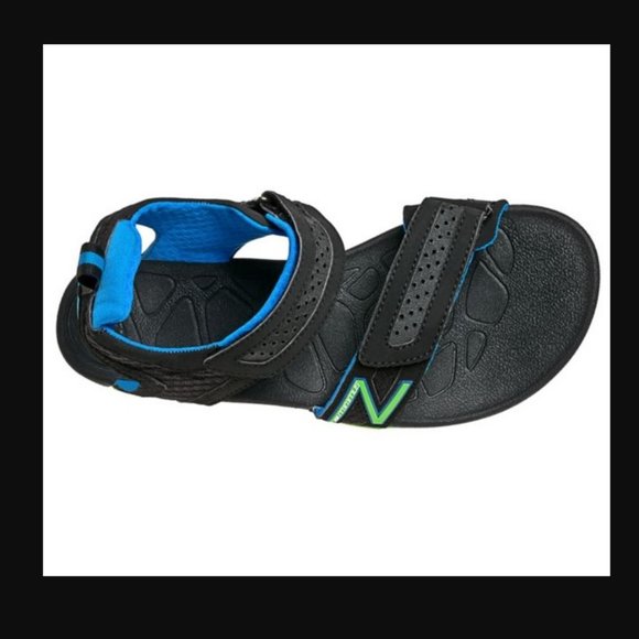 New Balance Minimus Vibram Sandal-Mens-Size 8-Black-Blue-Lightweigt-Beach-Travel - Picture 2 of 9